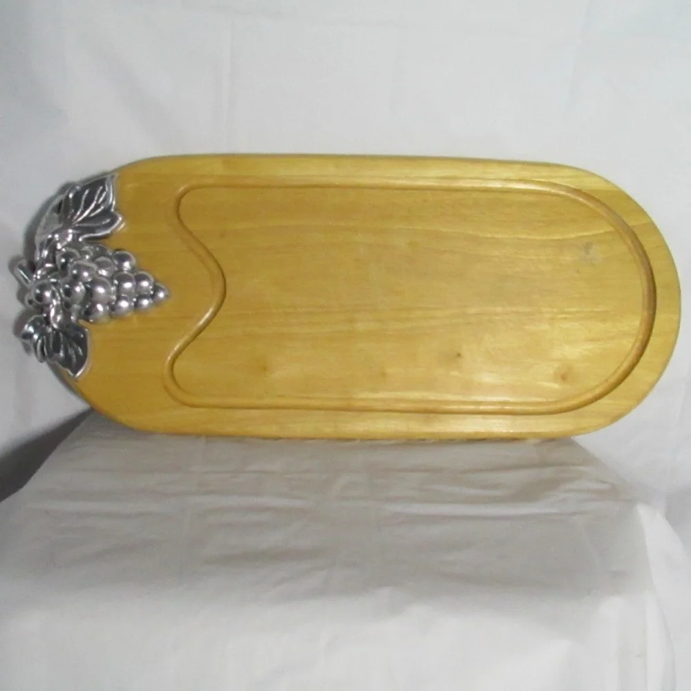 Corkscrew & VTG Charcuterie Board Silver Grapes